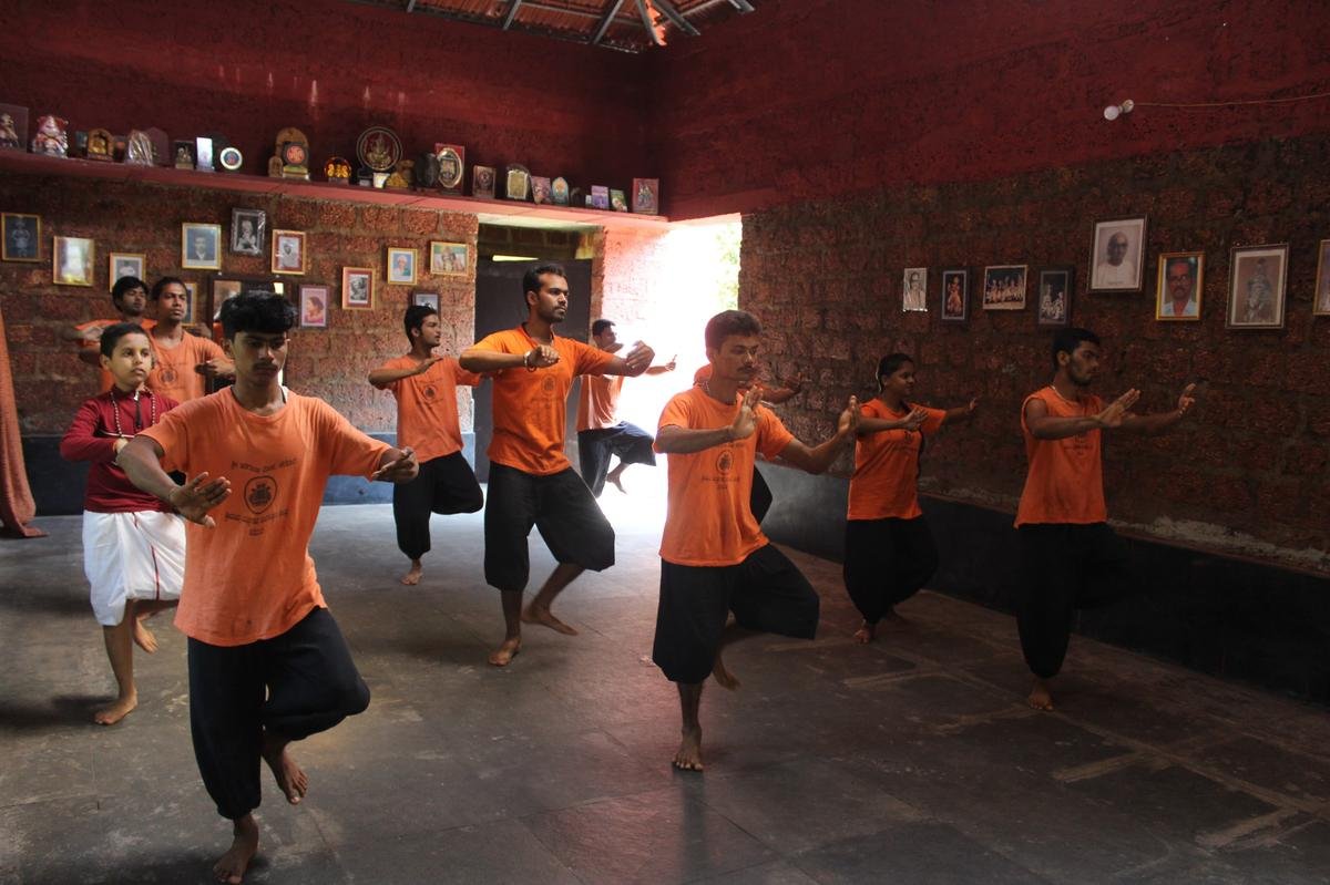 A Yakshagana troupe training 