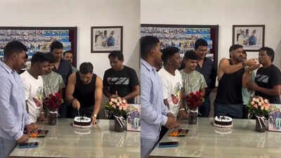 WATCH: Kaat de? MS Dhoni seeks permission before cutting cake on his 44th birthday
