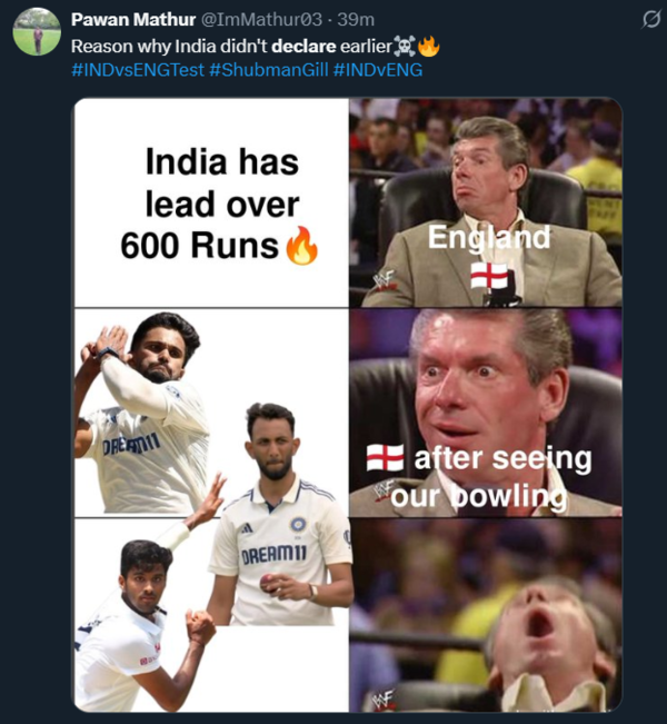Memes break internet after England asked to chase 608